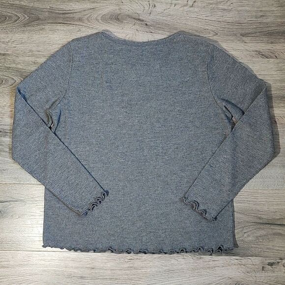 Rae Dunn Size Small Women's‎ "Cozy" Long Sleeve Waffle Lettuce Hem Pajama Top - Picture 6 of 11